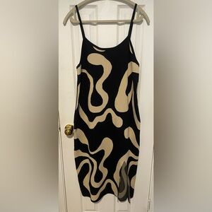 Cider Black and Cream Midi Dress